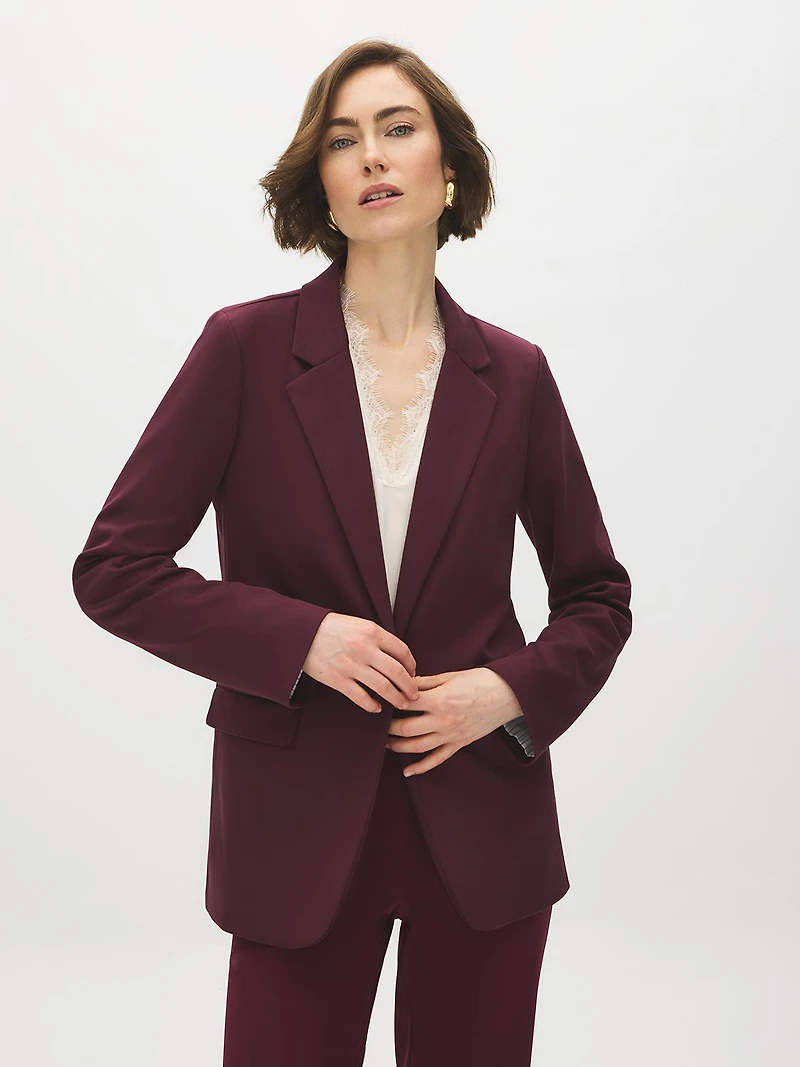 Cuff Open-Front Blazer