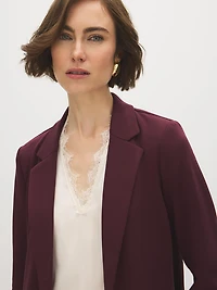 Cuff Open-Front Blazer