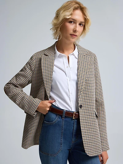 Faux Suede Elbow Patch Blazer