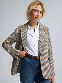 Faux Suede Elbow Patch Blazer