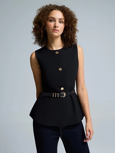 Veste blazer péplum boutonnée