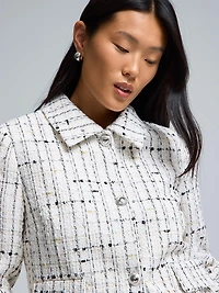 Blazer court avec col en tricot bouclé