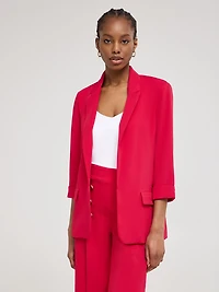 Open-Front Notch Collar Blazer
