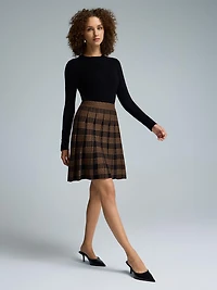 Houndstooth Flippy Sweater Knit Skirt