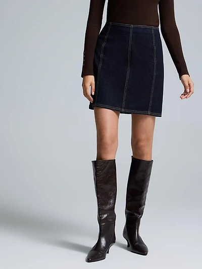 Structured Mini Denim Skirt