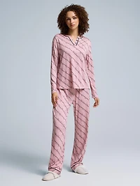 Ensemble pyjama imprimé à col fendu