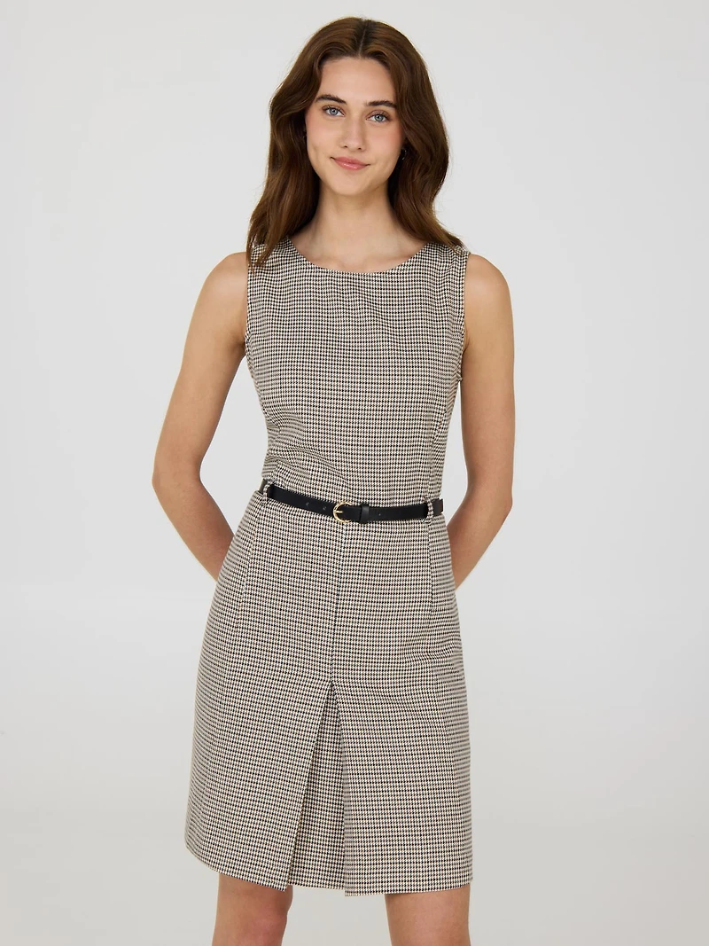Sleeveless Checkered Dress