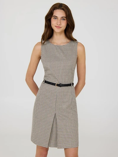 Sleeveless Checkered Dress