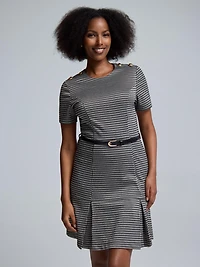 Belted Mini Check Dress