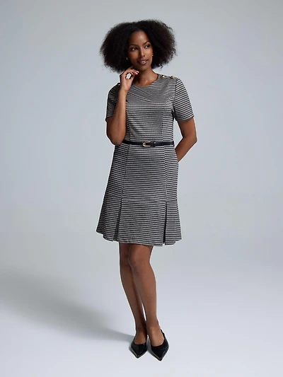 Belted Mini Check Dress