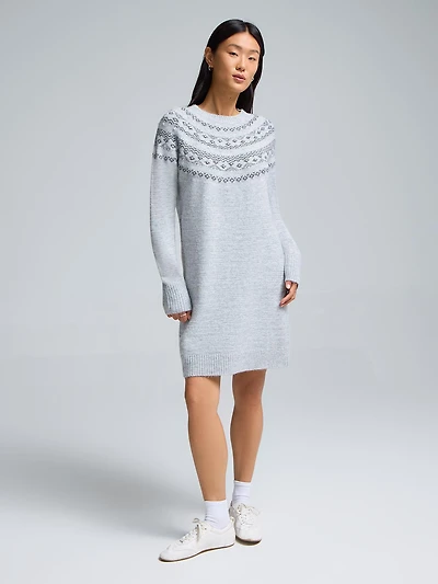 Fair Isle Mini Sweater Dress