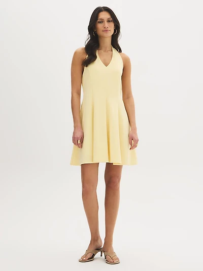 V-Neck Halter Mini Dress
