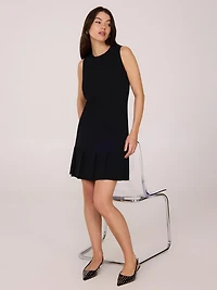 Pleated Hem Mini Dress