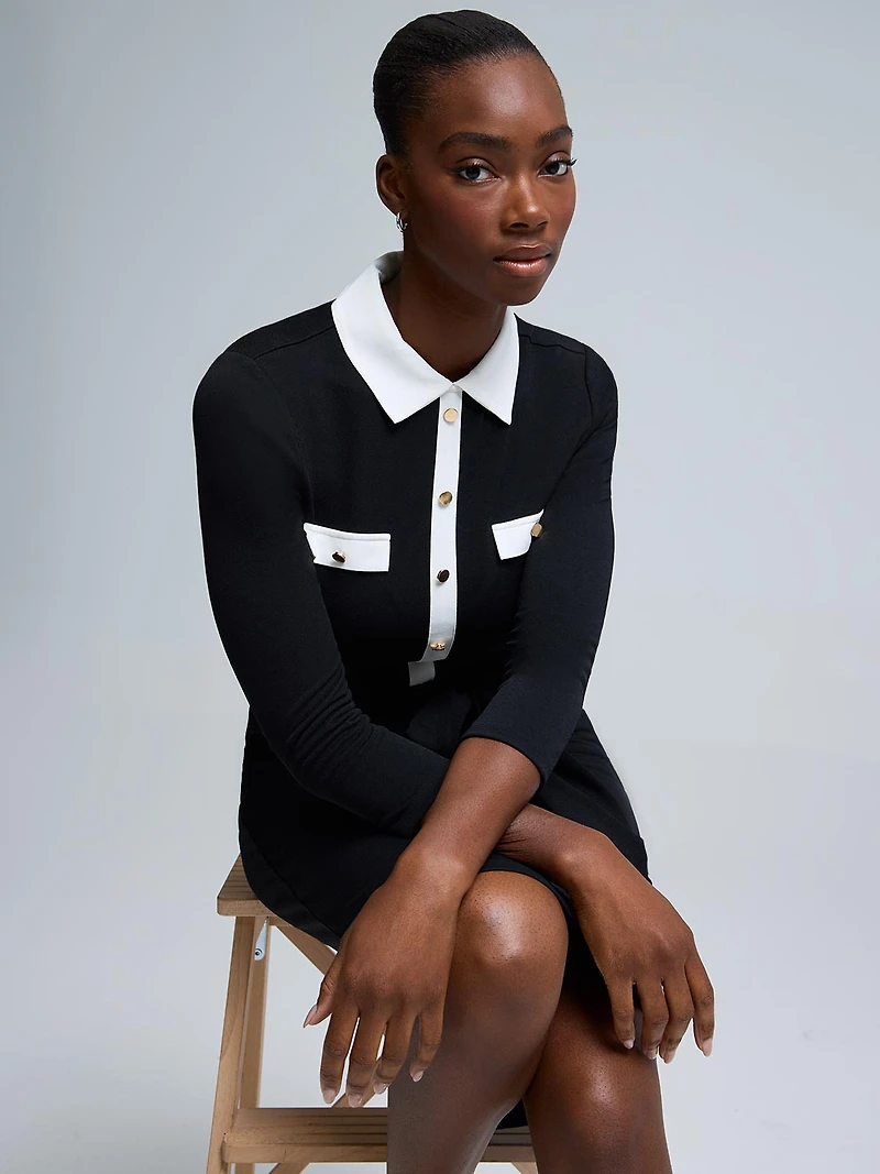 Colour Block Shirt Dress