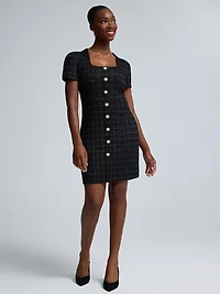 Metallic Boucle Mini Dress