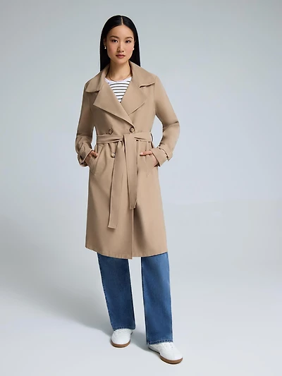 Trench mi-long ceinturé