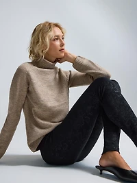 Leggings doublés de polaire à relief baroque