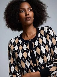 Cardigan en jacquard boutonné sur le devant