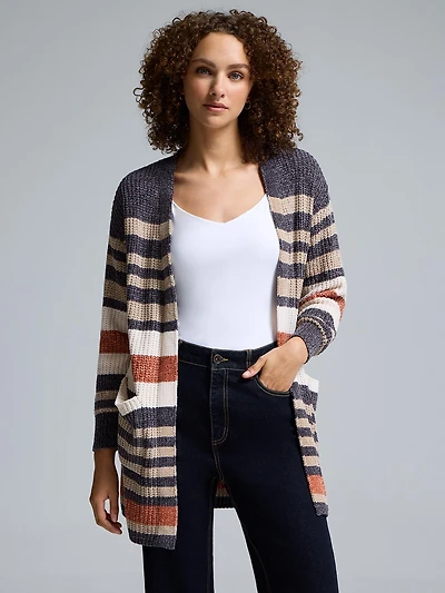 Striped Chenille Coatigan