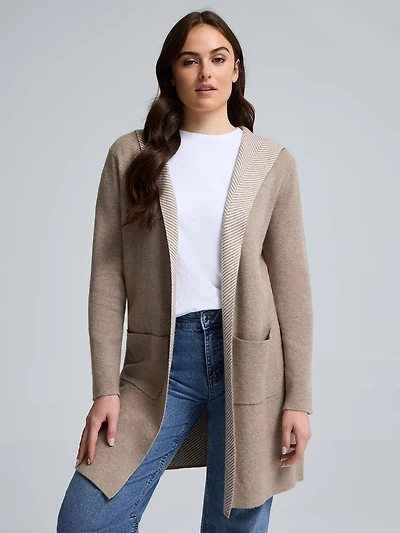 Hooded Jacquard Duster