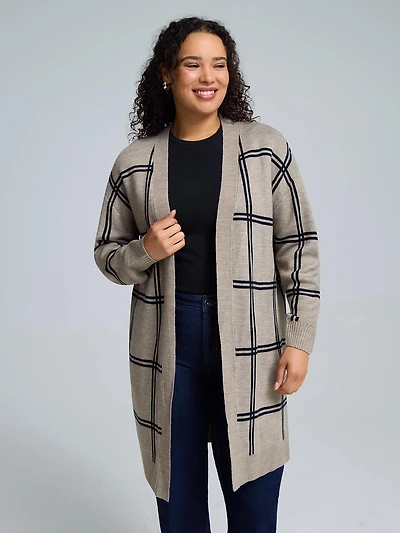 Jacquard Open Coatigan