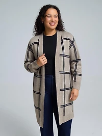 Jacquard Open Coatigan