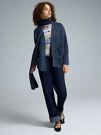Long cardigan avec foulard