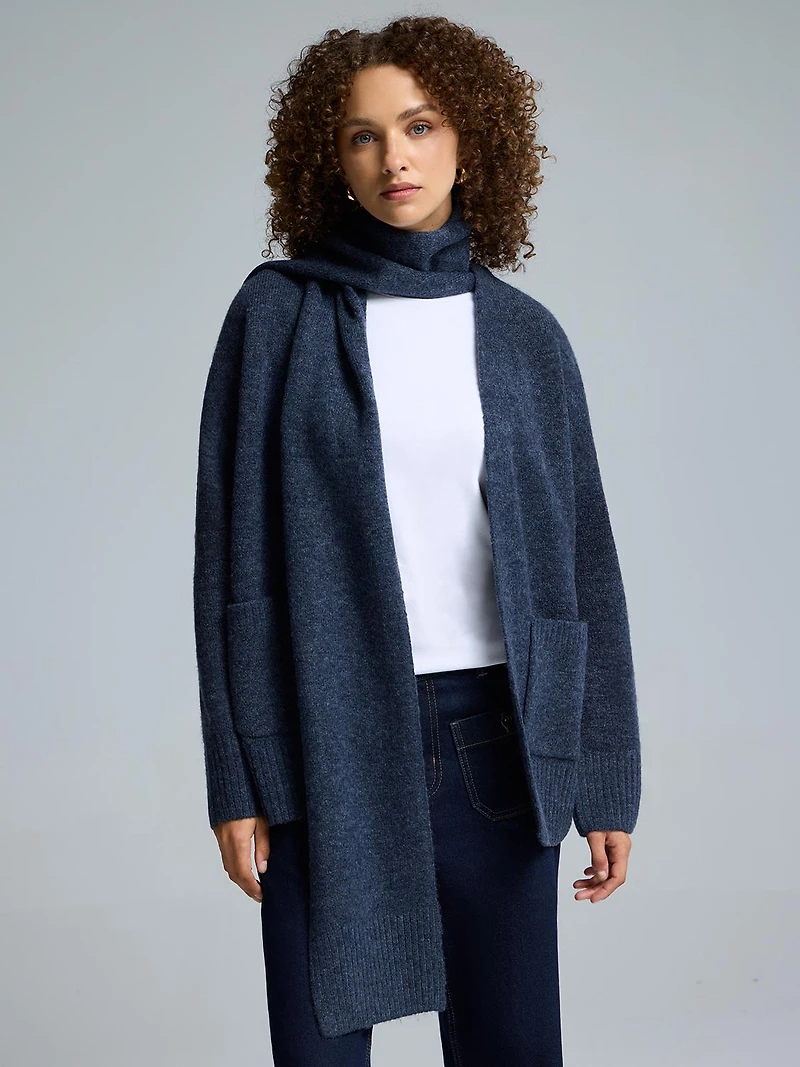 Duster Cardigan With Scarf