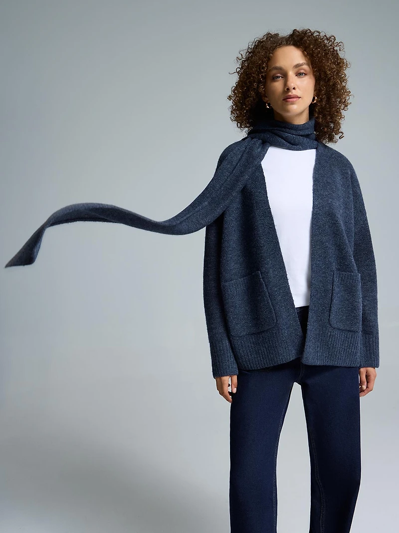 Duster Cardigan With Scarf
