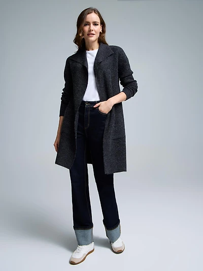 Manteau-cardigan à col