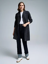 Manteau-cardigan à col