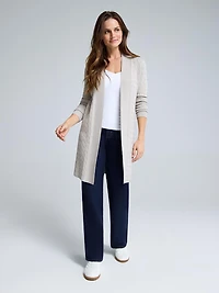 Cardigan long à mini torsades