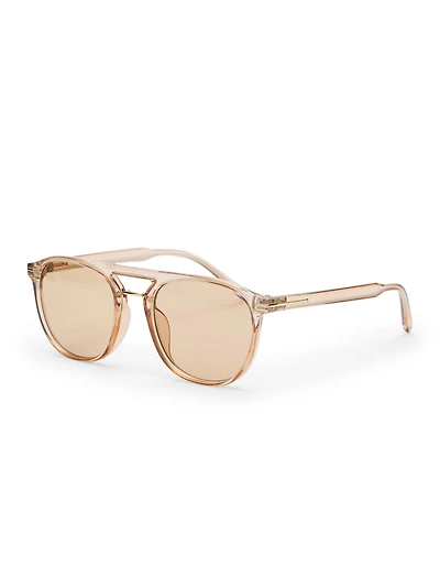 Lunettes de soleil style aviateur à monture transparente
