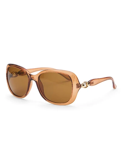 Lunettes de soleil surdimensionnées avec détail doré