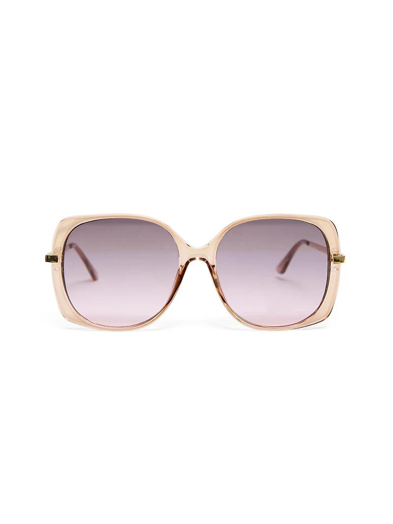 Lunettes de soleil à monture surdimensionnée translucide