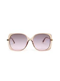 Lunettes de soleil à monture surdimensionnée translucide