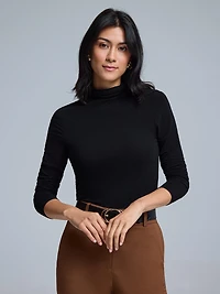 Semi-Sheer Turtleneck Top