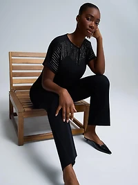 Rhinestone Dolman Sleeve T-Shirt