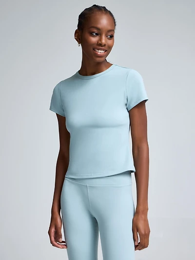T-shirt court en maille brossée