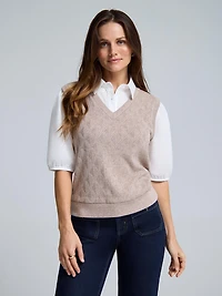 Chandail jacquard avec blouse en popeline 2 1