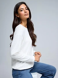 Haut en jacquard torsadé