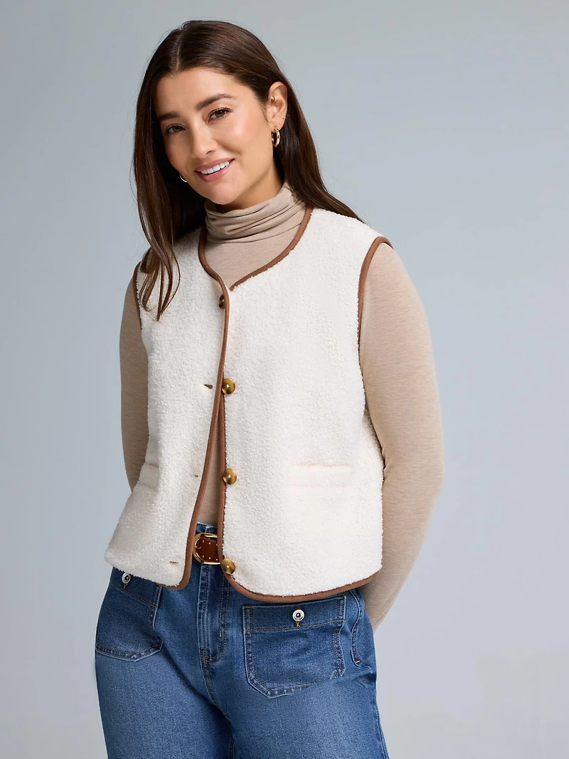Sleeveless Sherpa Vest