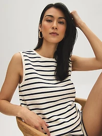 Striped French Terry Tank Top