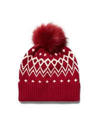 Tuque à pompon en tricot jacquard