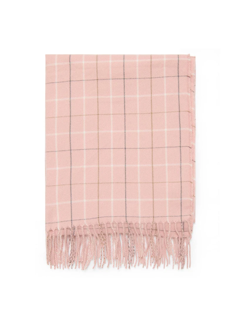 Soft Brushed Grid Pattern Scarf