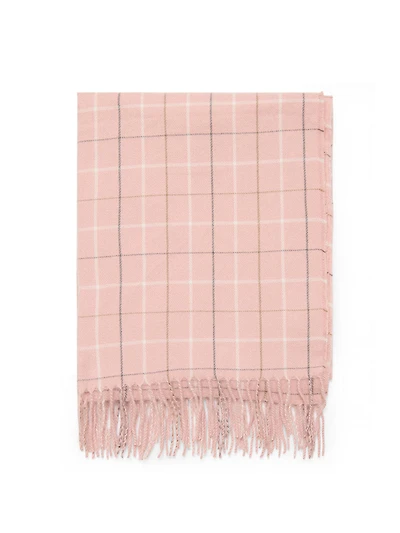 Soft Brushed Grid Pattern Scarf
