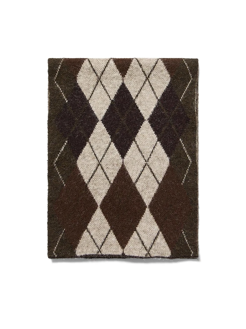 Foulard brossé à losanges