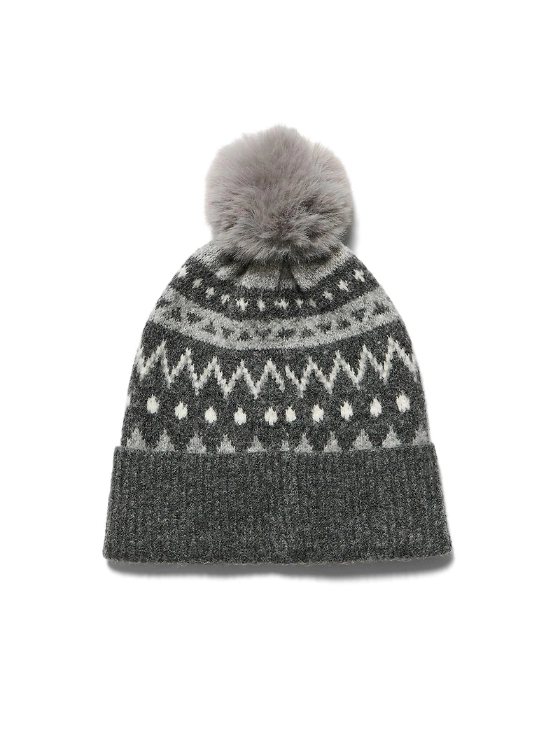 Jaquard Knit Pom Pom Hat