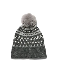 Jaquard Knit Pom Pom Hat