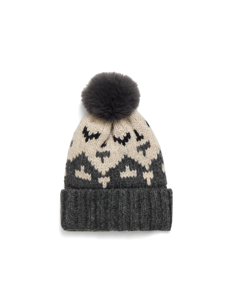 Jacquard Hat With Pom